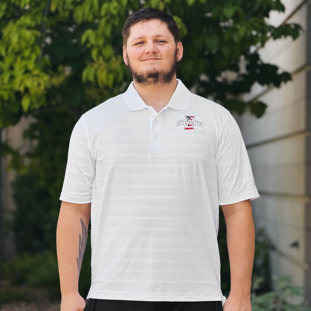 Champion Patriotic I-State White Polo